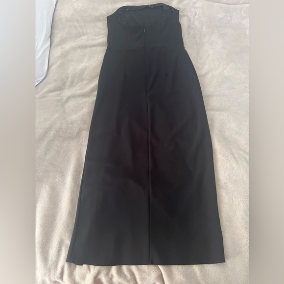 Abercrombie Black Strapless Wedding Guest Dress - Picture 3 of 5